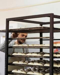 Stages of production of frozen baked goods