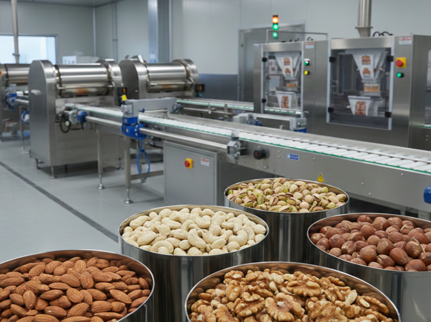 types of nuts production